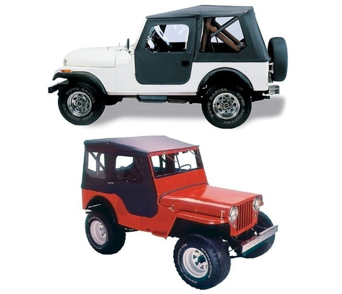 BESTOP 51402-01 Bestop Tigertop Black Crush 5140201 for Jeep CJ2A & MB 1941-1949