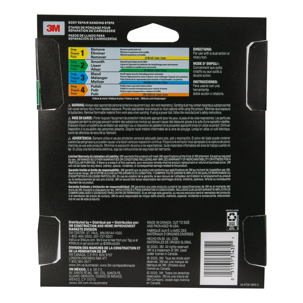 3M 31435 3M Sanding Disc with Stikit Attachment, 31435, 320 grit, 6 in, 5 Discs Per Pack