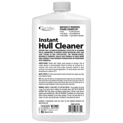 STAR BRITE 081732PW STAR BRITE Instant Hull Cleaner - Easily Remove Stains, Scum Lines & Grime for Boat Hulls, Fiberglass, Plastic & Painted Surfaces - Wipe On, Rinse Off Formula 32 Ounces (081732)