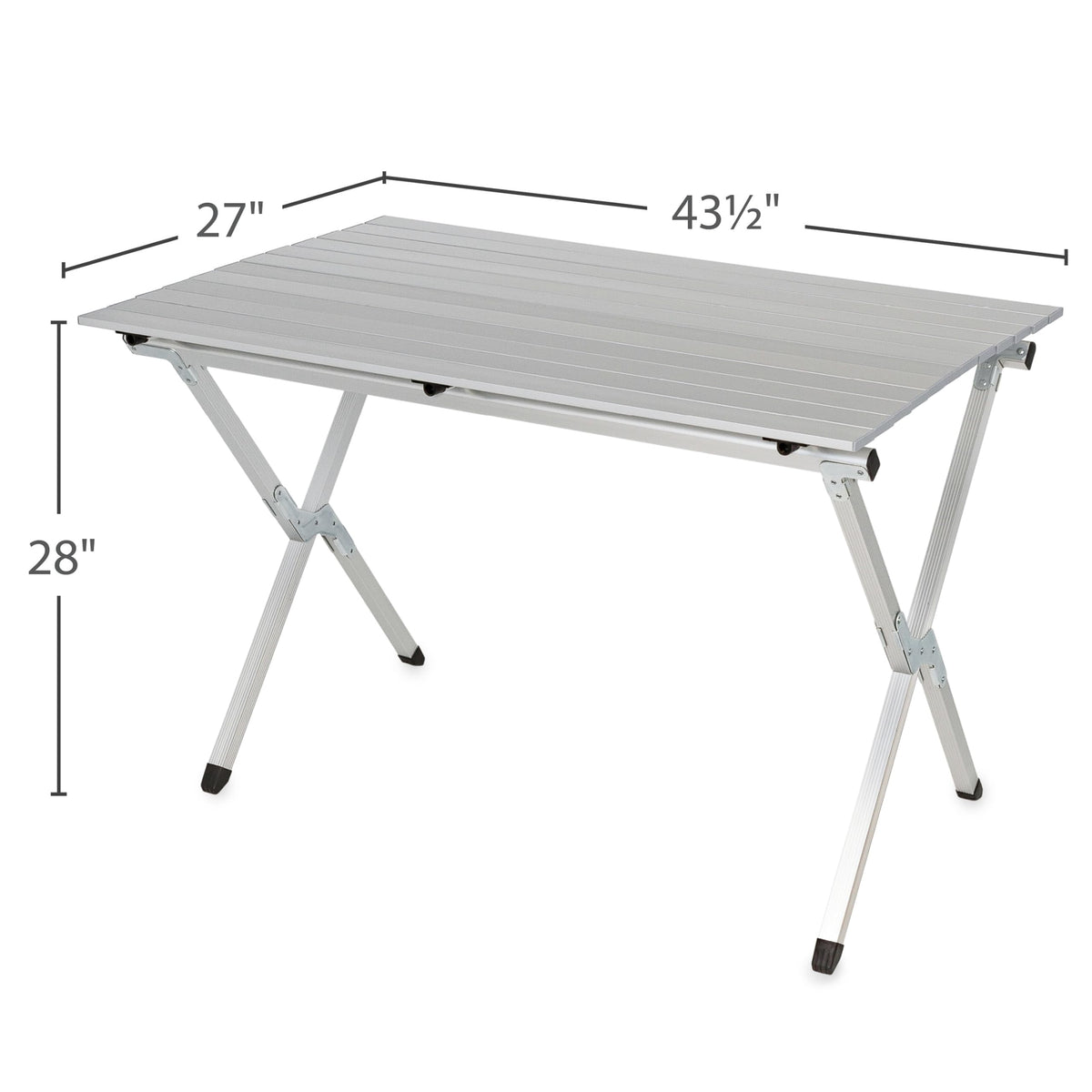CAMCO 51892 Camco Aluminum Roll-Up Table with Carrying Bag, Seats 4-6, Lightweight & Portable for Outdoor Camping, Tailgating, Beach, Parties and RV Use, Silver