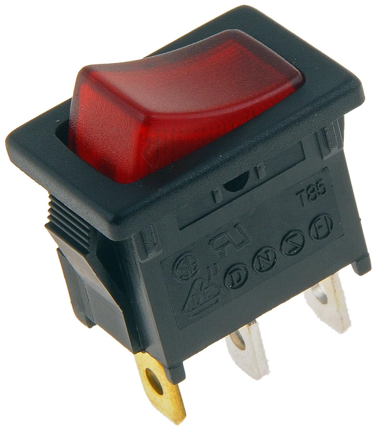 DORMAN 85915 Dorman 85915 Electrical Switches - Rocker Switch - Rectangular Style - Mini - Red Glow Universal Fit