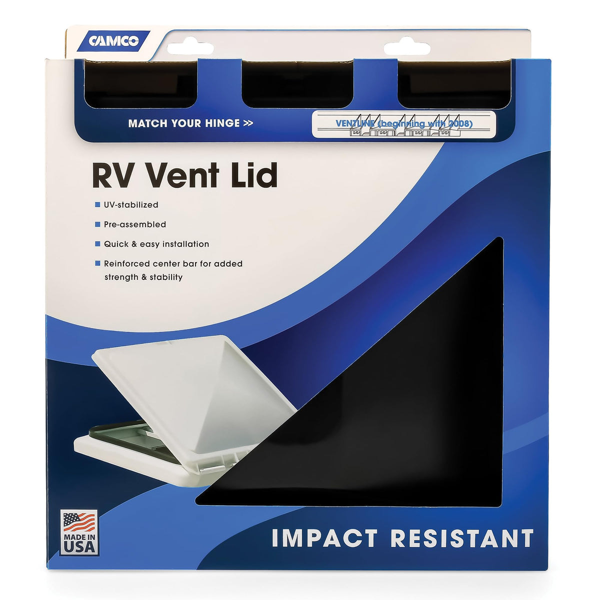 CAMCO 40176 Camco 40176 Replacement Vent Lid (Ventline Models 2008 & Up Black Polypropylene)
