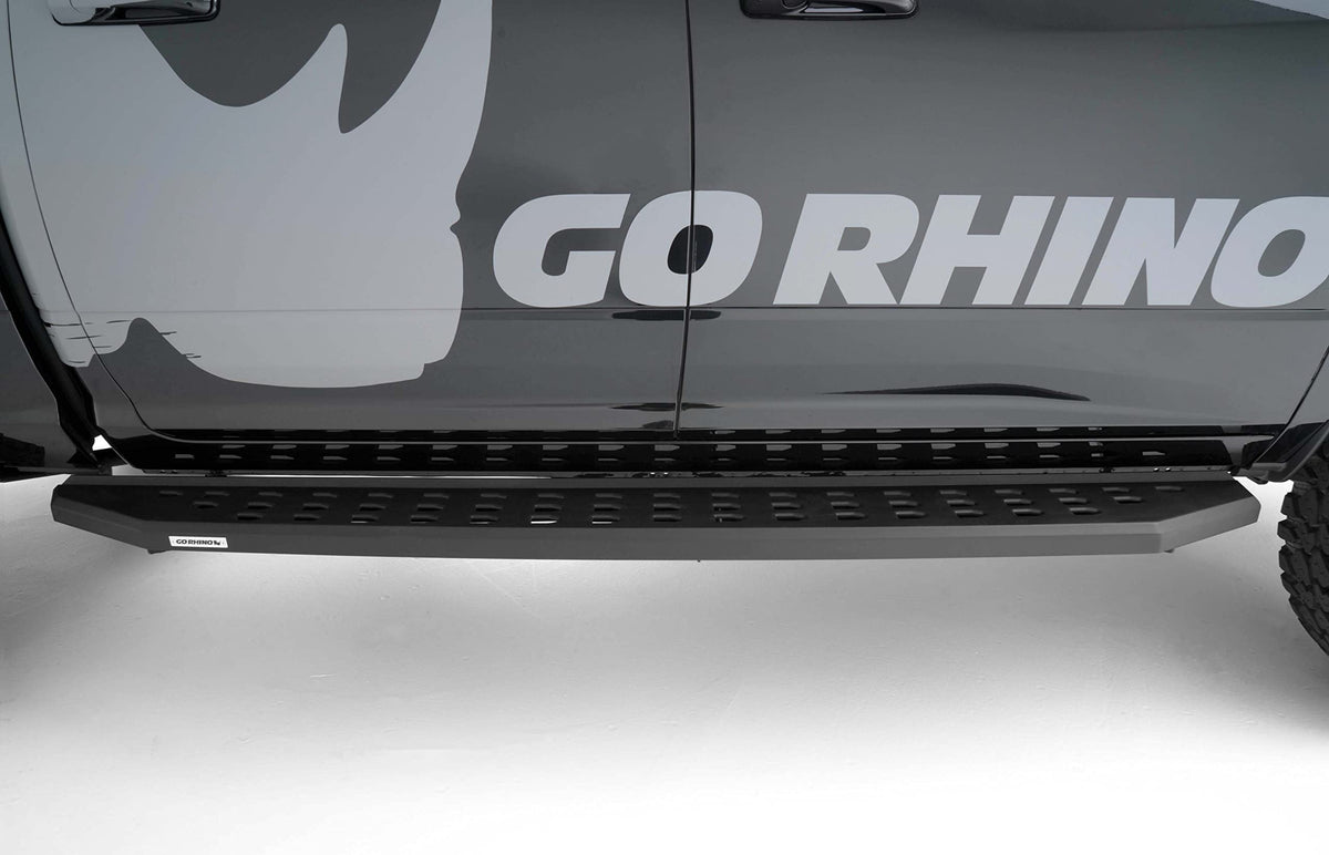 GO RHINO 69420687PC Go Rhino RB20 Running Boards & Brackets | Galvanized Steel, Textured Black | 69420687PC | Fits 2015-2018 RAM 1500 Crew Cab Classic Body Style Only; 2015-2023 RAM 1500 Classic Crew Cab
