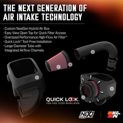 K&N FILTER 50-1561 K&N NextGen Cold Air Intake System: High-Flow Cotton Filter: Compatible with 2009-2023 DODGE/Ram 1500; 1500 Classic; 2500; 3500; 50-1561