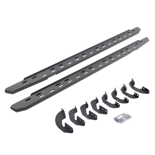 GO RHINO 69641687SPC Go Rhino RB30 Slim Running Boards & Brackets | Galvanized Steel, Textured Black | 69641687SPC | Fits 2007-2021 Toyota Tundra Crew Max Pickup