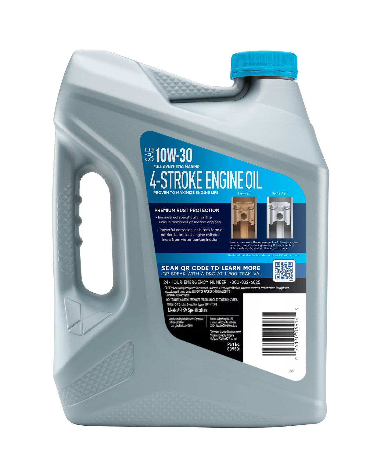 VALVOLINE 899591 Valvoline 4-Stroke Marine Full Synthetic Engine Oil 1 Gallon