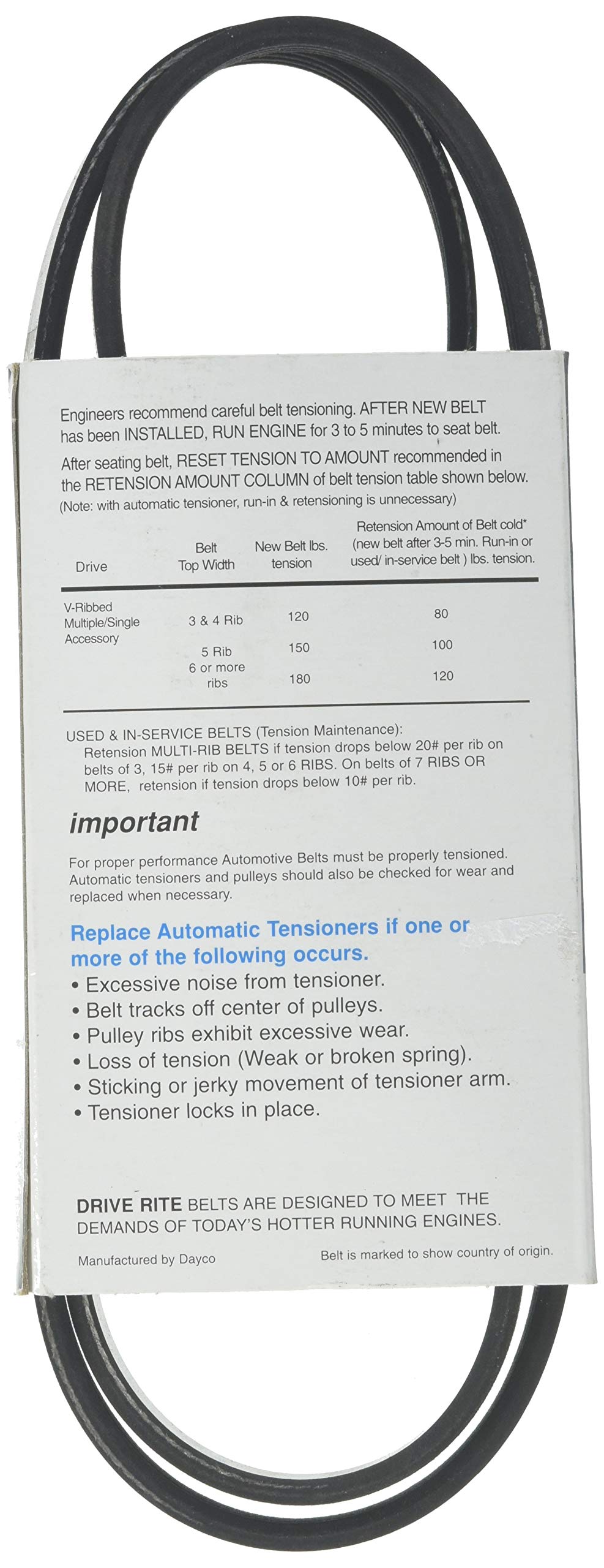 Dayco 5040418DR Drive Rite Serpentine Belt