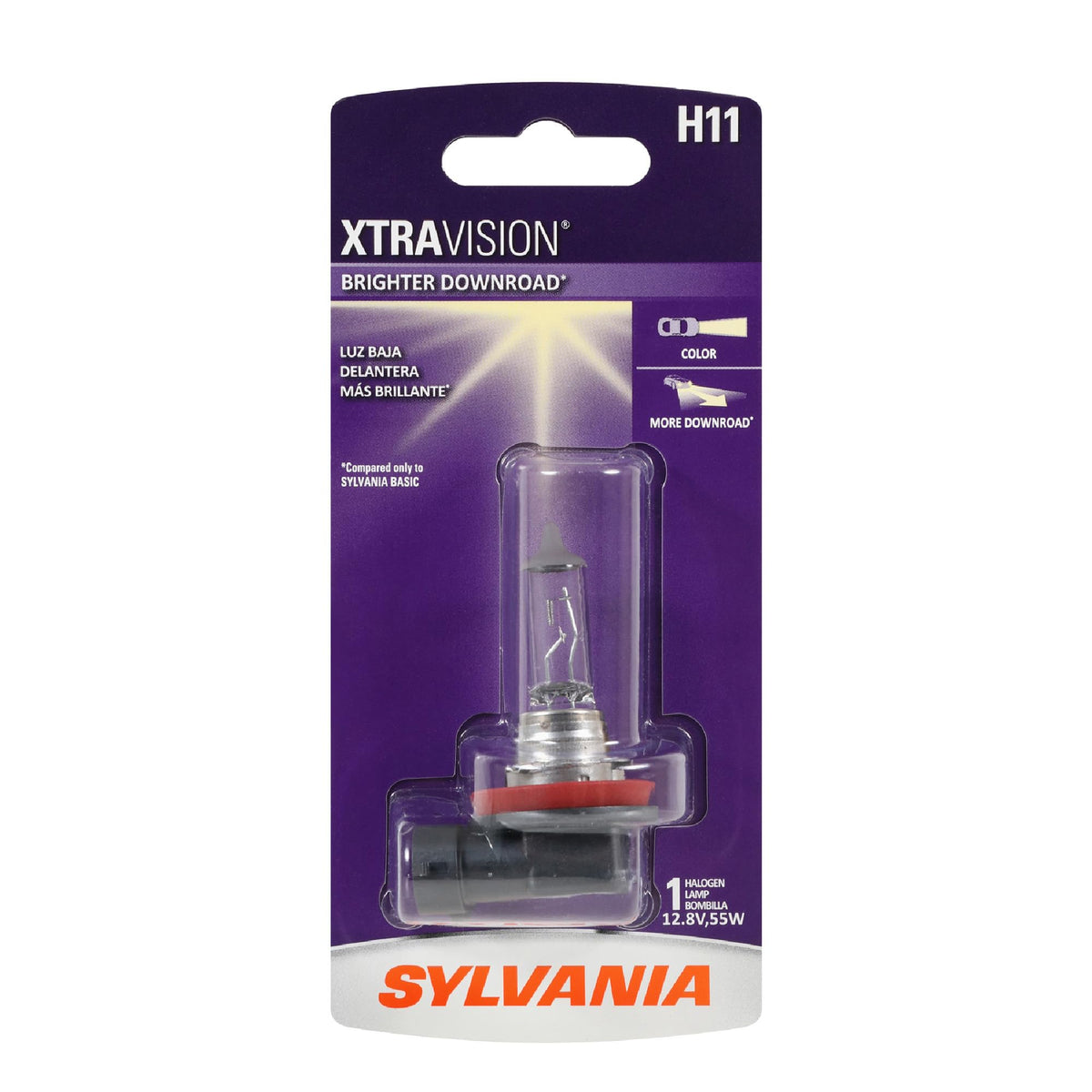 SYLVANIA H11XV.BP SYLVANIA H11 XtraVision Halogen Headlight Bulb, High or Low Beam, 1 Bulb