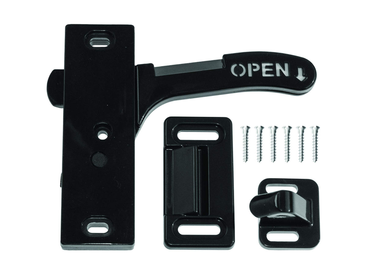 RV DESIGNER E285 RV Designer E285 - RV Screen Door Latch Kit, Right-Hand Amerimax, Black