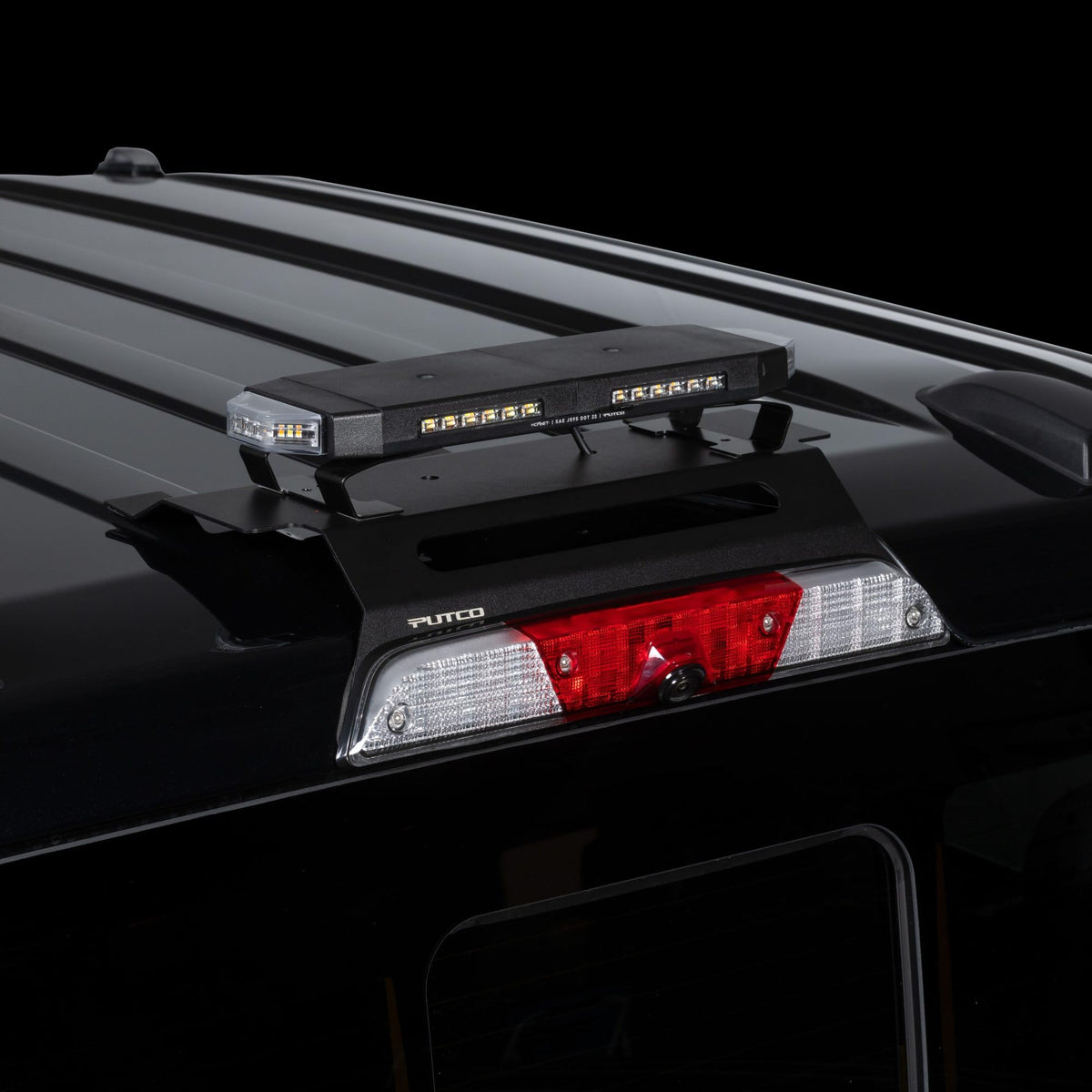 Putco 950216 Putco Tri-Hornet LED Stealth Rooftop Strobe Light Bar (Amber, White & Blue), 16" Tri Color Strobe Light