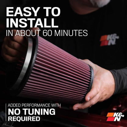 K&N FILTER 63-1593 K&N Cold Air Intake System: High-Flow Air-Filter, Increase Performance & Horsepower: Compatible with 2022-2023 JEEP Grand Cherokee; 2022-2023 JEEP Grand Cherokee L, 63-1593