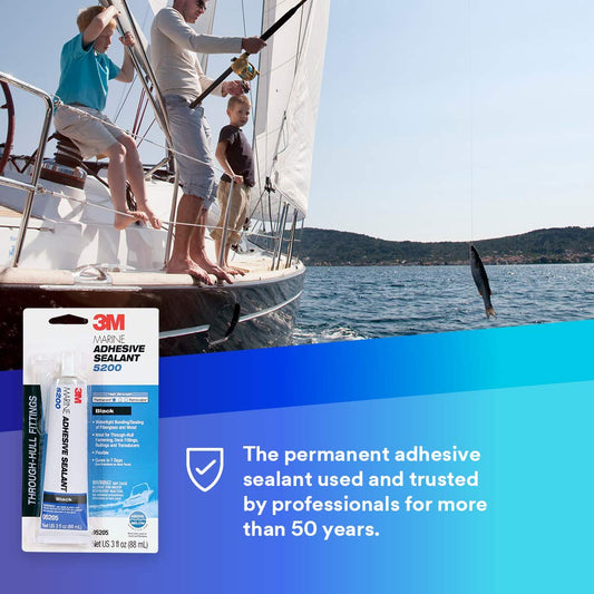 3M 05205 3M Marine Adhesive Sealant 5200, Black, 3 oz Tube