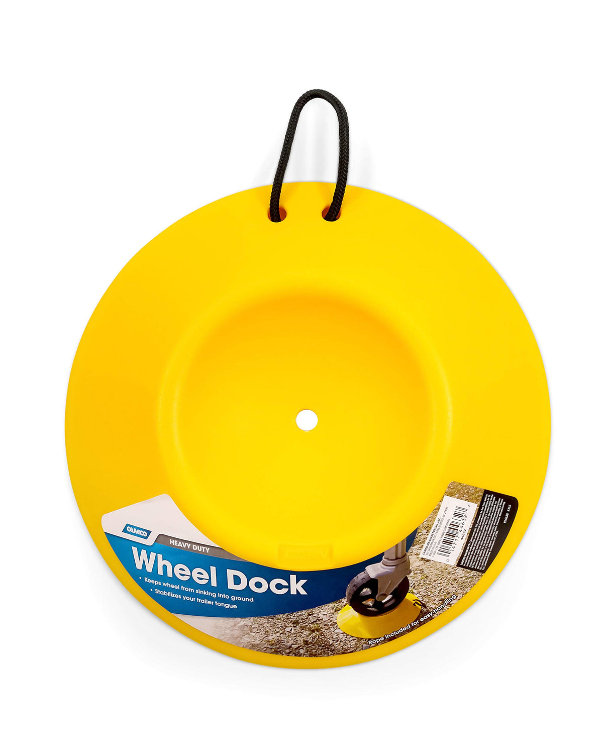 CAMCO 44632 Camco Heavy Duty Wheel Dock with Rope Handle - Helps Prevent Trailer Wheel from Sinking Into Dirt or Mud, Easy to Store and Transport (44632)