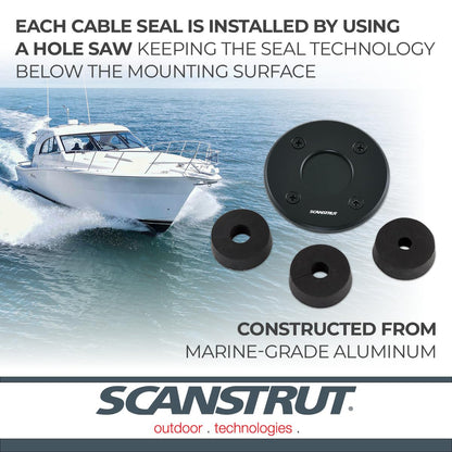 SCANSTRUT DS-LP-30-BLK Scanstrut DS-LP-30-BLK IP68 Low-Profile Cable Seal - Fits Cables 9-14mm (0.35"-0.55") & Connectors Ø30mm (1.18"), Black Aluminum