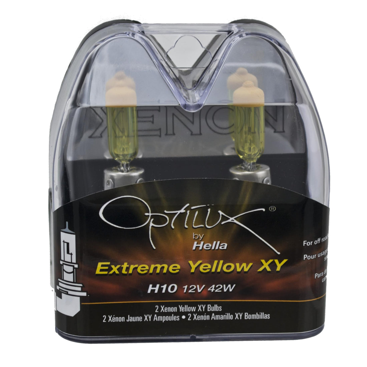 HELLA H71071112 Hella H71071112 Optilux XY Series H10 Xenon Yellow Halogen Bulbs, 12V, 42W, 2 Pack