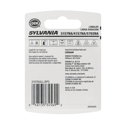 SYLVANIA 3157NALL.BP2 SYLVANIA 3157NA Long Life Amber Mini Bulb, Park & Turn Light, 2 Bulbs