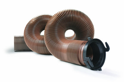 CAMCO 39691 Camco 39691 Durable High Tensile Strength Sewer Steel Wire Core and Attached Bayonet Fittings Hose with 15 mils of HTS Vinyl, Brown, 15'