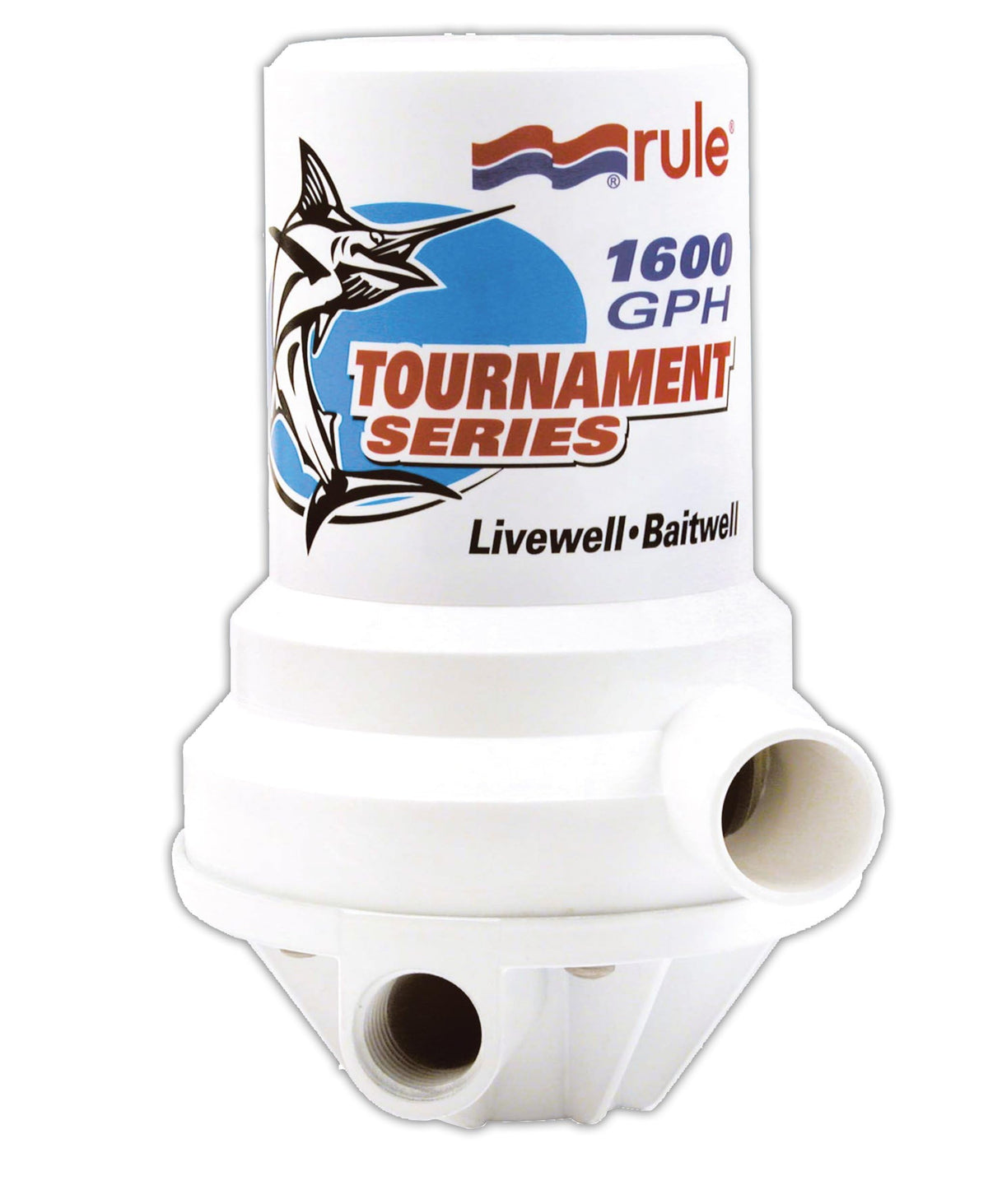 RULE 209FDP Rule 209FDP 1600 Tournament Series Livewell Pump, 1" NPT, Female-Dual Port