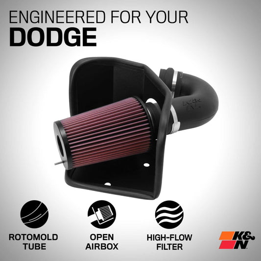 K&N FILTER 57-1525 K&N Cold Air Intake System: High-Flow Air Filter, Increase Performance & Towing: Compatible with 1994-2002 Dodge/RAM: 2500, 3500, 57-1525