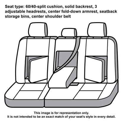 Covercraft SSC8486COBK Covercraft Carhartt Super Dux SeatSaver Custom Seat Covers – SSC8486COBK – 2nd Row 60/40 Bench Seat – Compatible with Select Chevrolet Silverado/GMC Sierra Crew Cab or Double Cab Models – Black