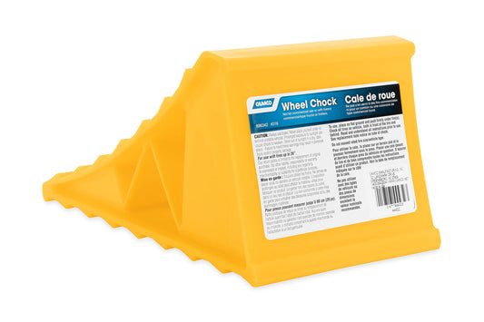 CAMCO 44432 Camco 44432 Wheel Chock Without Rope, Helps Keep Your Trailer or RV in Place (Pack of 1), Yellow