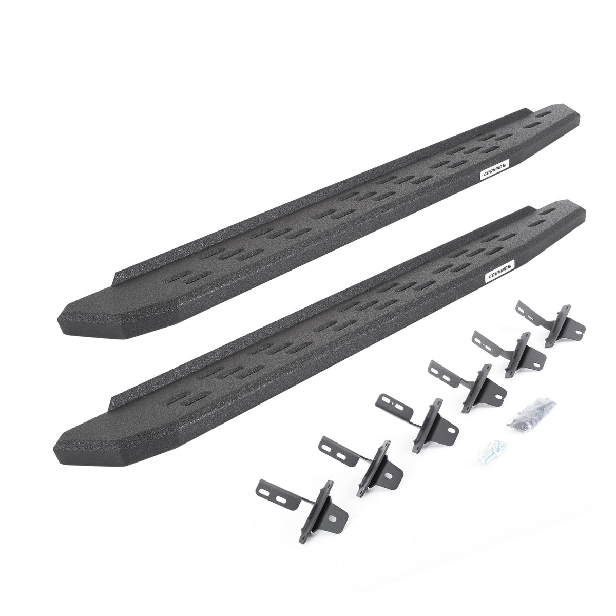 GO RHINO 69613157T RealTruck RB30 Running Boards & Brackets | Galvanized Steel, Protective Bedliner Coating | 69613157T | Fits 2021-2026 Ford Bronco 2-Door (Excludes Bronco Sport)