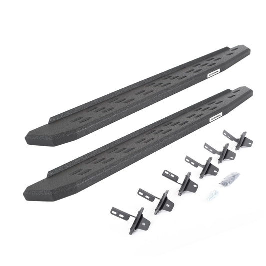 GO RHINO 69613157T RealTruck RB30 Running Boards & Brackets | Galvanized Steel, Protective Bedliner Coating | 69613157T | Fits 2021-2026 Ford Bronco 2-Door (Excludes Bronco Sport)