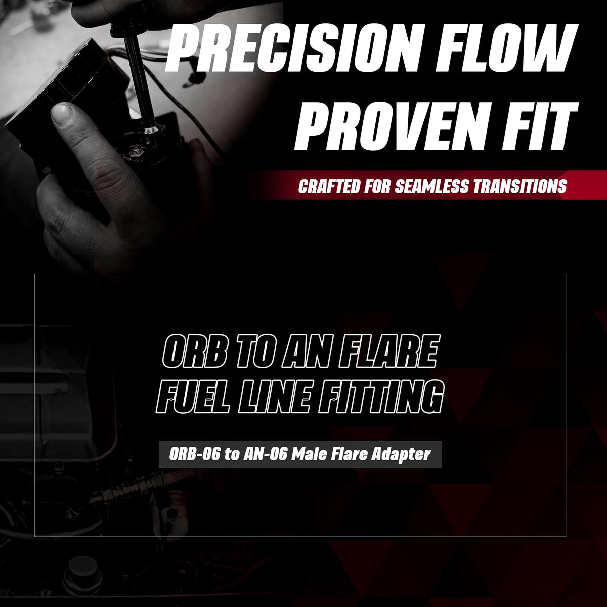 AEROMOTIVE 15606 Aeromotive ORB-06 to AN-06 Male Flare Adapter Fitting - 6 ORB - 15606