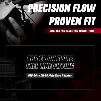 AEROMOTIVE 15606 Aeromotive ORB-06 to AN-06 Male Flare Adapter Fitting - 6 ORB - 15606