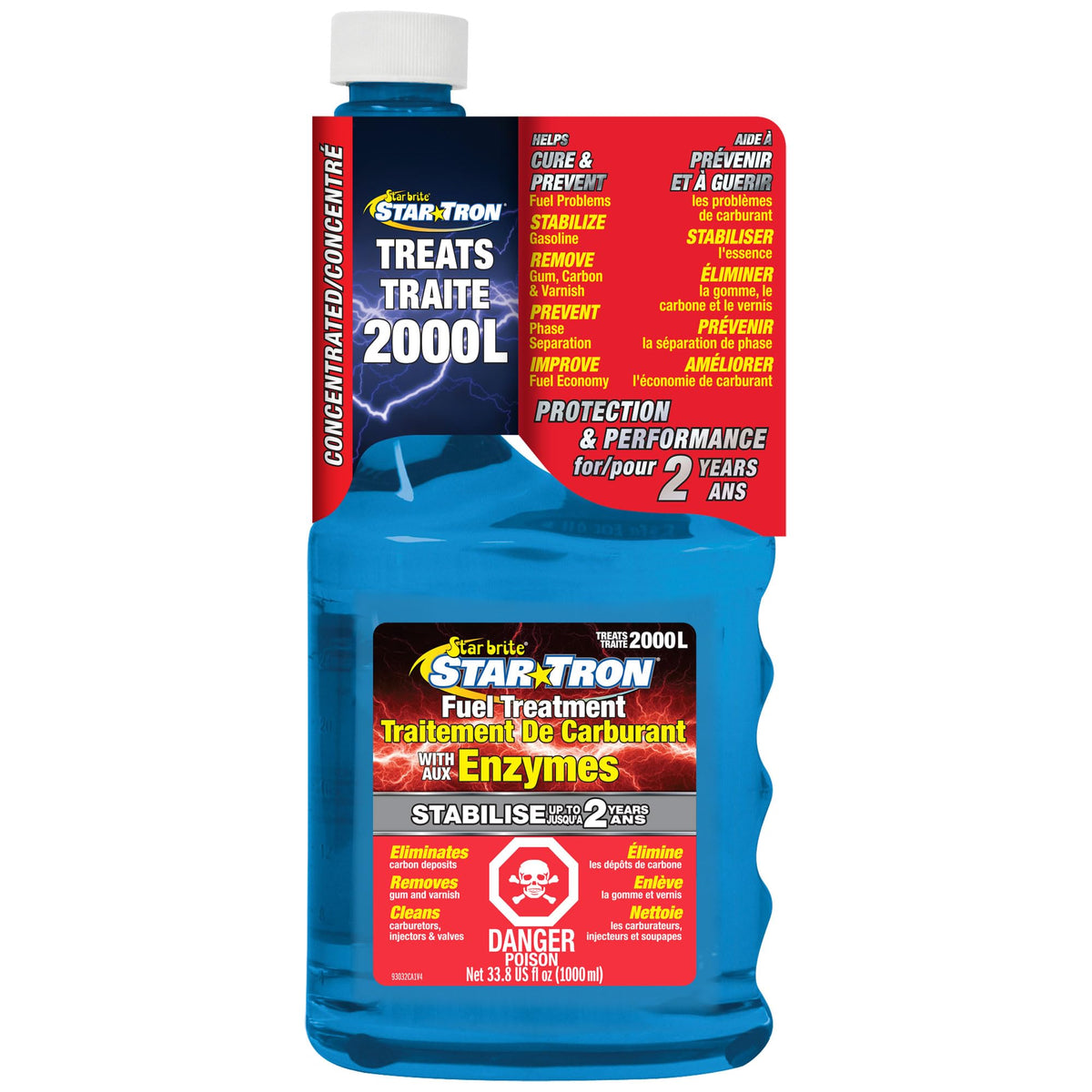 STAR BRITE 093032C STAR BRITE Star Tron Enzyme Fuel Treatment - Concentrated Gasoline Formula - 1 oz. Treats 16 Gallons - 32 OZ (093032C)