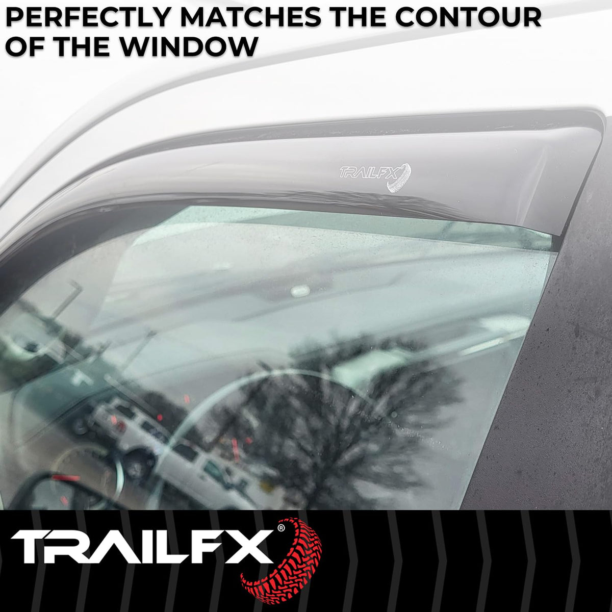 TRAILFX 4634IC TrailFX Window Vents Fits Chevrolet Equinox 2018-2024 in-Channel Smoked 4-Piece Low Profile Acrylic Rainguard Set TrailFX 4634IC
