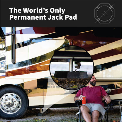 SNAPPAD PRSP4 SnapPad Prime (4-Pack) | Four-Point RV Leveling Blocks Featuring 10" Round Jack Feet | Adds 316% Additional Surface Area, 8.9 lbs. Per Pad & 13.25" Width | Must-Have Camper Leveling Blocks