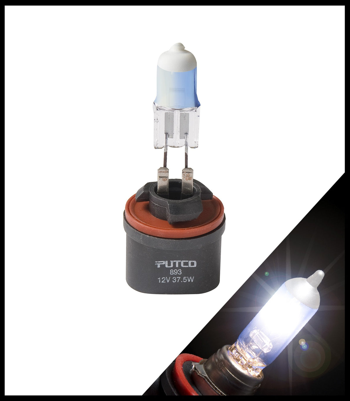 PUTCO 230893MW-S Putco 230893MW-S Pure Halogen Headlight Bulb - Mirror White - 893 (Single Bulb)