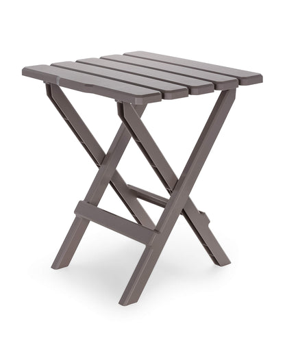 CAMCO 51887 Camco Adirondack Style Folding Plastic Large Table with Footrest Design and Easy to Setup Construction for Indoor or Outdoor Use, Taupe