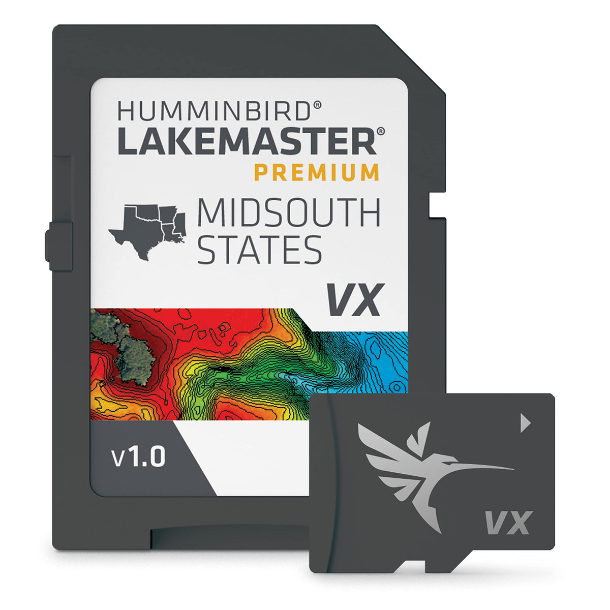 HUMMINBIRD 602005-1 Humminbird LakeMaster Premium Midsouth States V1 Map SD Card for Fish Finders