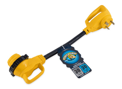 CAMCO 55522 Camco 55522 18" 30 AMP Standard Male / 30 AMP 90 Degree Locking Female PowerGrip Adapter
