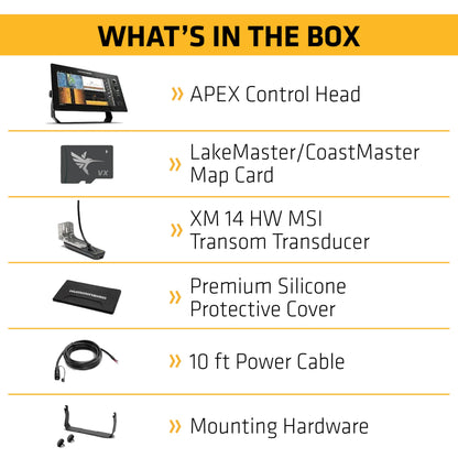 HUMMINBIRD 411240-1VX Humminbird APEX 19 VX GPS Fish Finder with Transducer, LakeMaster and CoastMaster VX Maps and MEGA Side Imaging+