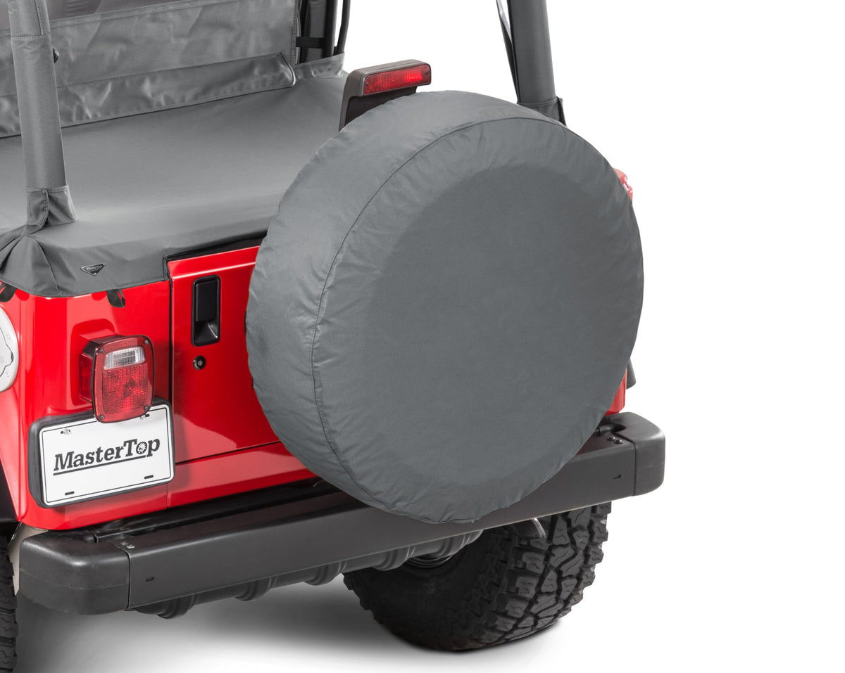 MASTERTOP 14603135 MasterTop 31 Inch Spare Tire Cover in Black Diamond - Fits Jeep CJ, Wrangler YJ, TJ, LJ & JK 1945-2018 - Soft Top Vinyl with a Soft Non-Woven Backing, Slip-On Fit, Measure the Middle Tire Diameter