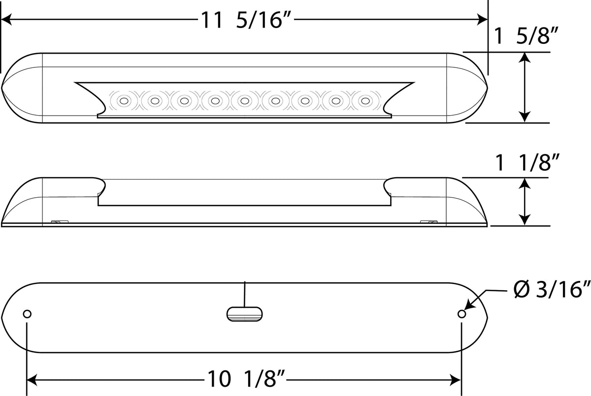 OPTRONICS ILL70CBAWN Optronics ILL70CBAWN LED 11' STRP;12V;CLR;W/OSWTCH BK AW