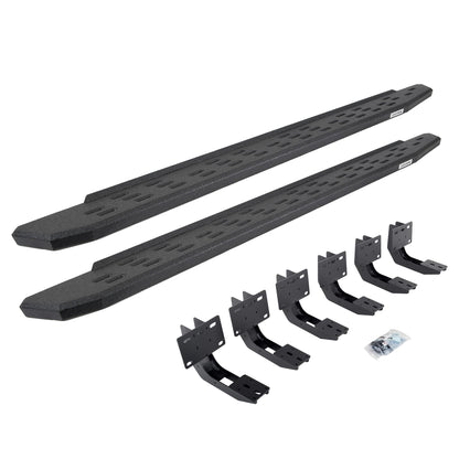 GO RHINO 69630680T Go Rhino RB30 Running Boards & Brackets | Galvanized Steel, Protective Bedliner Coating | 69630680T | Fits 2019-2024 RAM 1500 Quad Cab Pickup