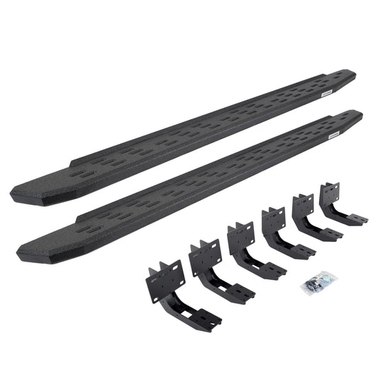 GO RHINO 69630680T Go Rhino RB30 Running Boards & Brackets | Galvanized Steel, Protective Bedliner Coating | 69630680T | Fits 2019-2024 RAM 1500 Quad Cab Pickup
