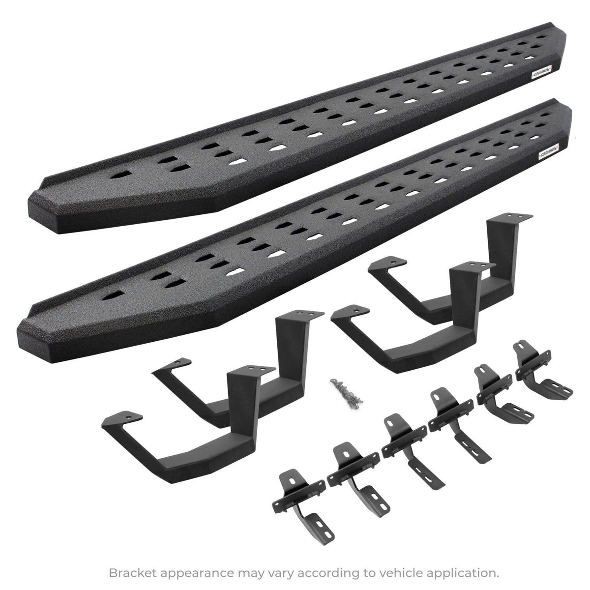 GO RHINO 6941768020T Go Rhino RB20 Running Boards, Mounting Brackets, & 2 Pair of Drop Steps | Galvanized Steel, Protective Bedliner Coating | 6941768020T | Fits 1999-2016 Ford F-250, F-350 Super Cab Pickup