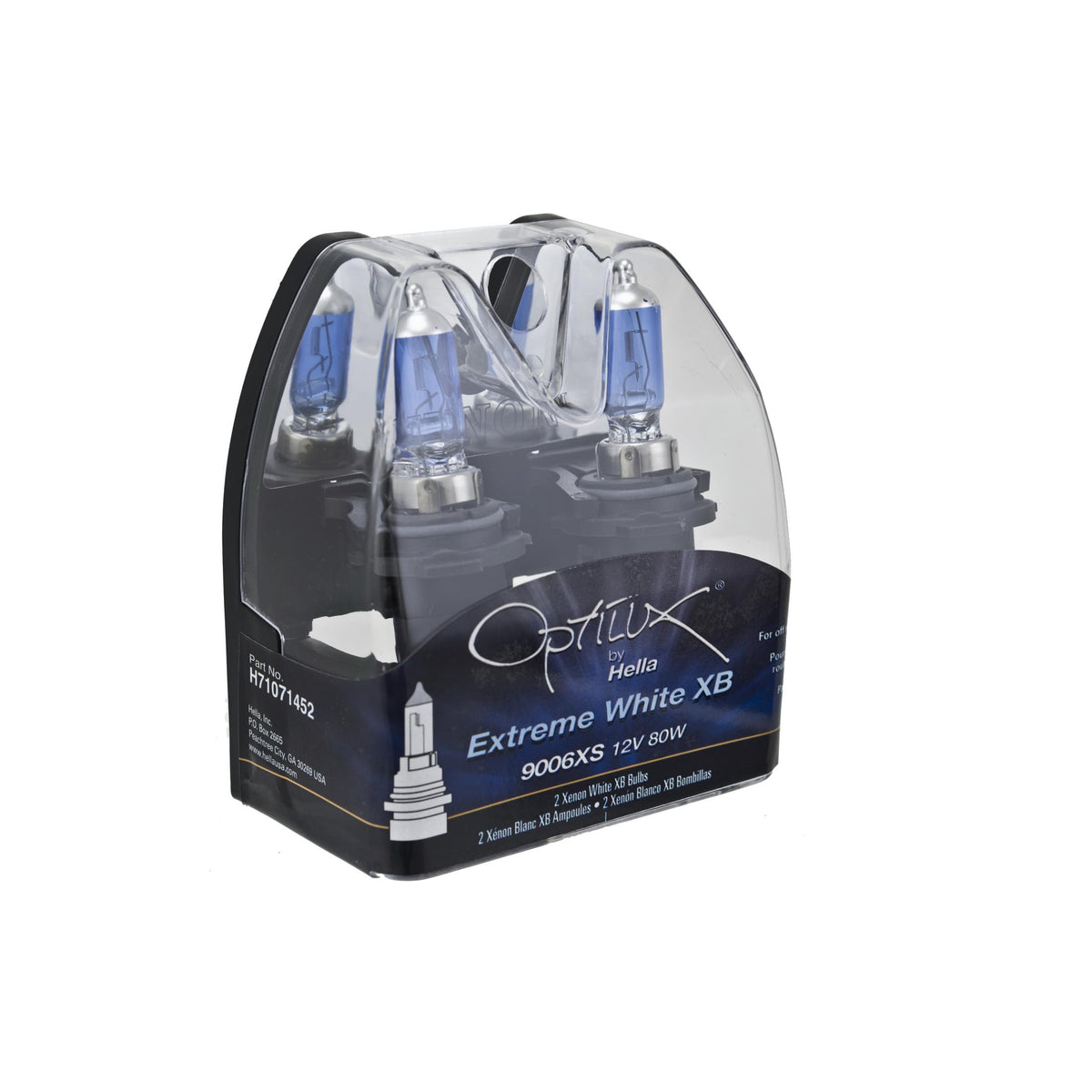 HELLA H71071452 HELLA H71071452 Optilux XB Series 9006XS Xenon White Halogen Bulbs, 12V, 80W, 2 Pack