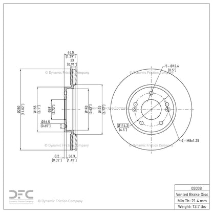 Dynamic Friction 604-03038 DFC Front Brake Rotor