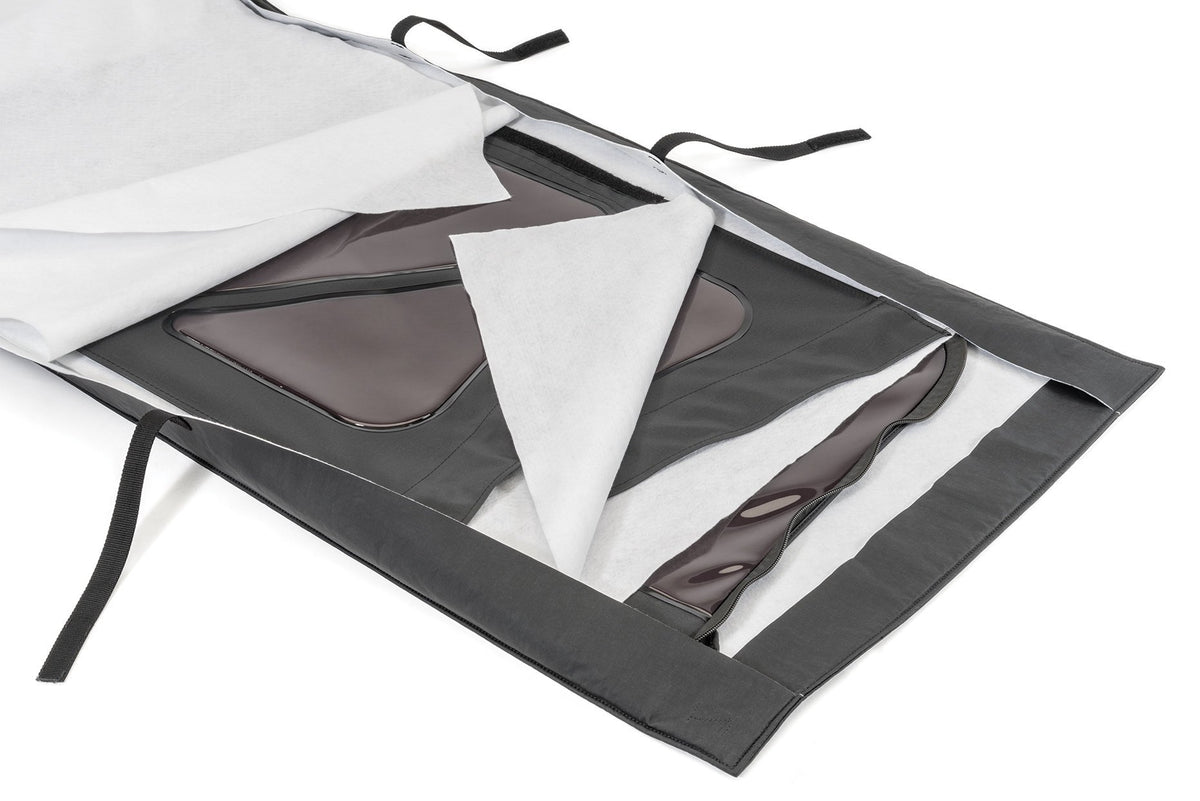 MASTERTOP 13100301 MasterTop - Soft Top Window Roll - Compatible with Jeep Wrangler Accessories CJ YJ TJ JK - Multi Layer Felt Vinyl Window Protection Storage - 1976-2018 - Glass Protection