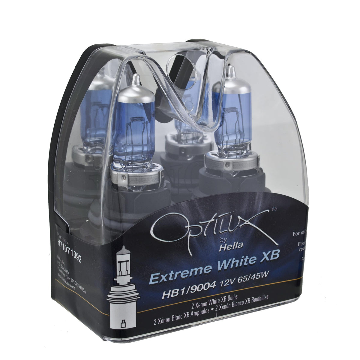 HELLA H71071392 HELLA H71071392 Optilux XB Series 9004 Xenon White Halogen Bulbs, 12V, 65/45W, 2 Pack