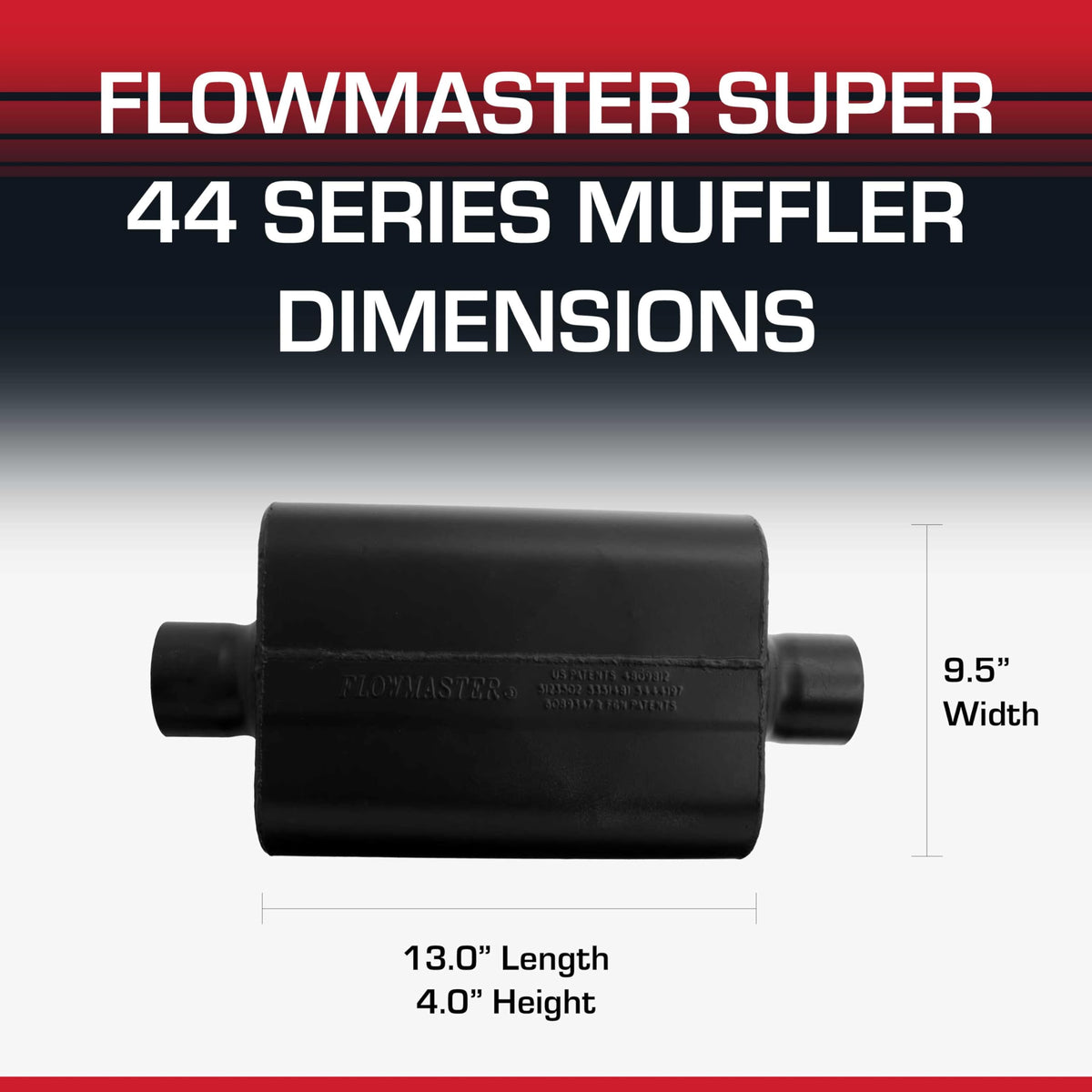 FLOWMASTER 943045 Flowmaster Super 44 Series Chambered Muffler – 3.00" Center In/Center Out