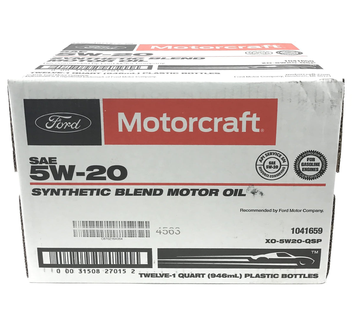 Motorcraft XO5W20Q1SP SAE 5w20 Synthetic Blend Motor Oil- 12 Quart