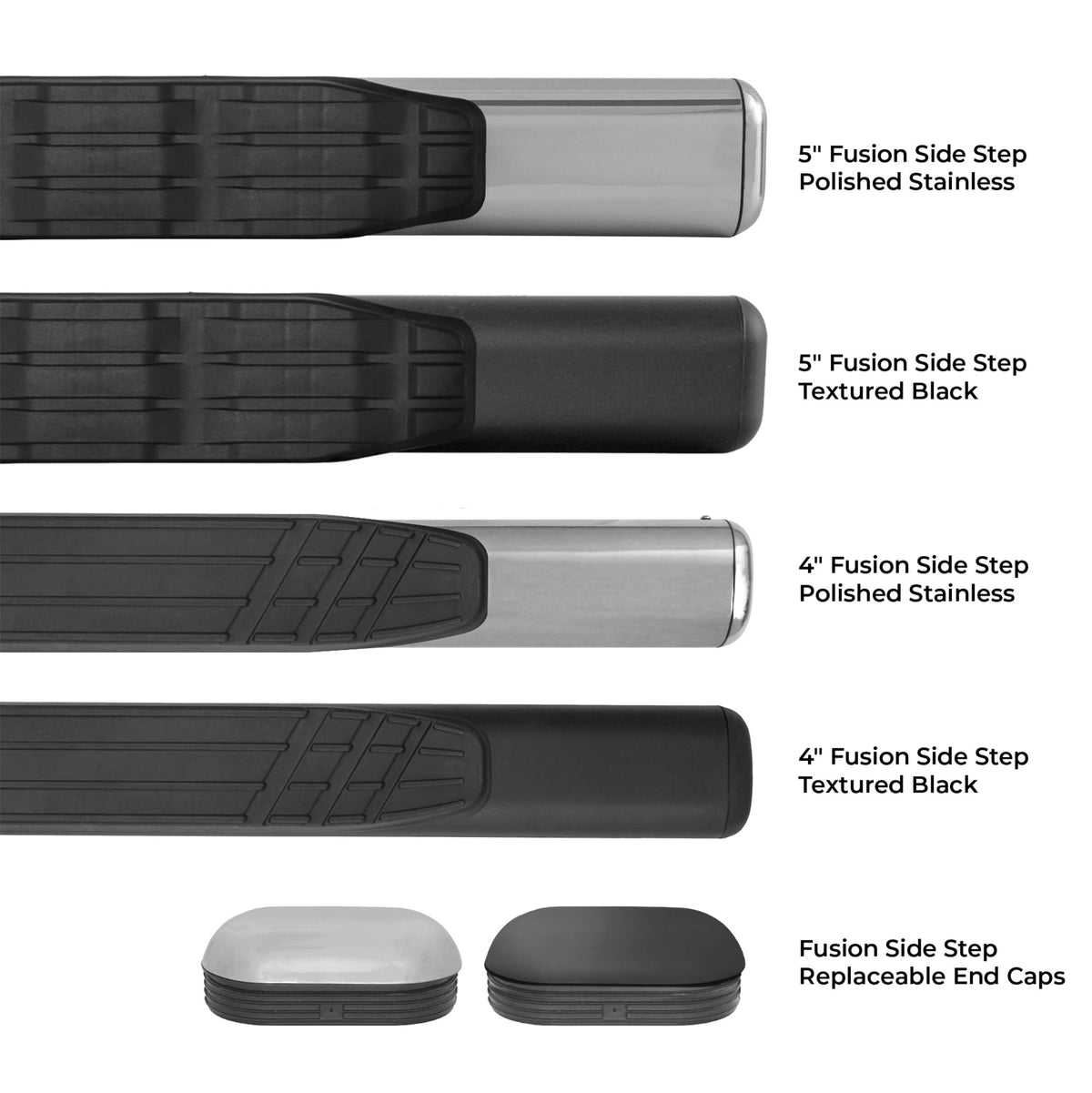 Big Country 104205800 Big Country Truck Accessories 104205800 4 in. Fusion Side Bars Kit 80 in. Long Incl. Brackets Textured Black Powder Coat