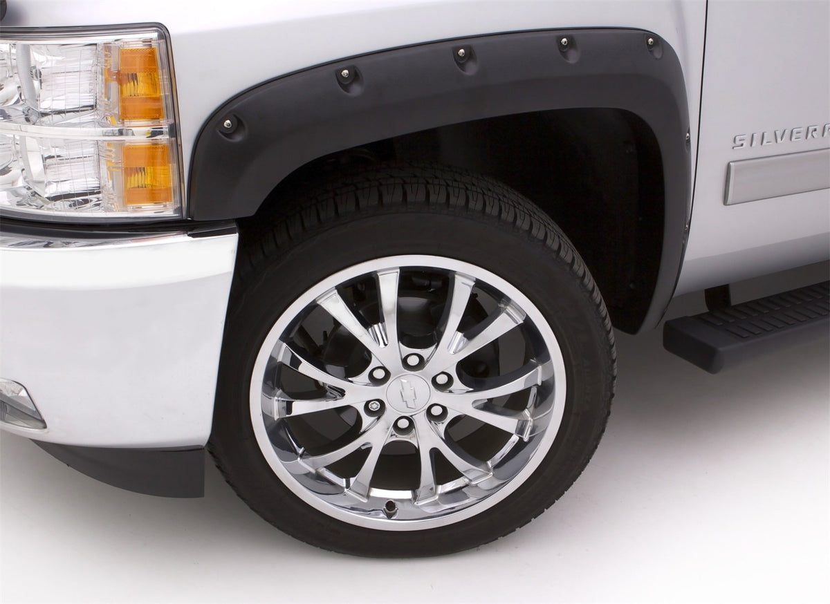 LUND RX135T Lund RX135T Rivet Style Fender Flare Set Textured Black Finish 4 pc. Front Height 5.5 in./Coverage 2.5 in. Rear Height 5.5 in./Coverage 2.5 in. Rivet Style Fender Flare Set